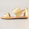 Loeffler Randall Heart Lr Sam Metallic Flat Sandals in Gold - Lyst