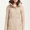 Mackage Hooded Coat with Leather Trim Pockets in Beige (camel) - Lyst