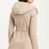 Mackage Hooded Coat with Leather Trim Pockets in Beige (camel) - Lyst