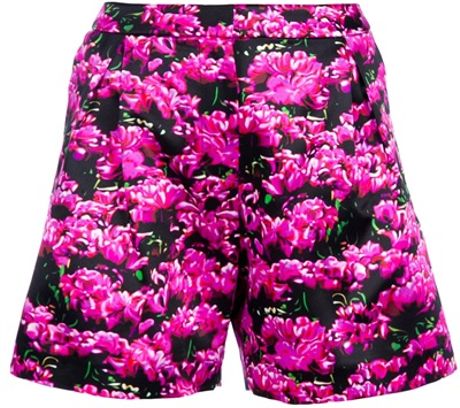 Mary Katrantzou Strip Valley Short in Black (floral) - Lyst