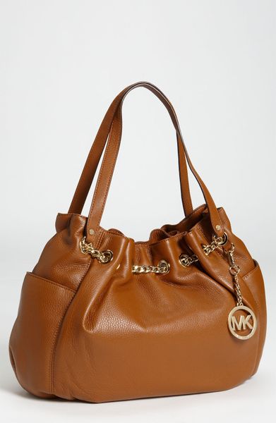 Michael By Michael Kors Chain Ring Shoulder Bag in Brown (luggage) - Lyst