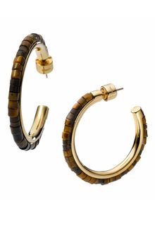 Michael by Michael Kors Michael Kors Sleek Exotics Medium Bead Hoop Earrings - Lyst