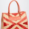 Rebecca Minkoff Diamond Straw Tote in Beige (coral) - Lyst
