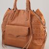 Rebecca Minkoff Perf Weave Romeo Satchel in Beige (natural) - Lyst