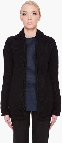 T By Alexander Wang Black Chunky Cardigan in Black - Lyst