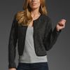 Theory Ladonia Tweed with Leather Piping Blazer in Black/white in Gray (black & white) - Lyst