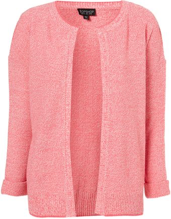 Topshop Knitted Tweedy Short Cardigan - Lyst