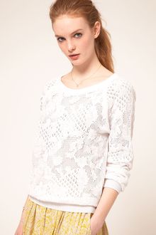 Vanessa Bruno Athé Vanessa Bruno Athe Cotton Lace Knit Jumper - Lyst