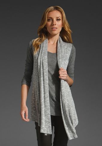  Kacie Drapey Vest in White/black 