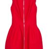 Alaïa Zip Front Structured Dress in Red - Lyst