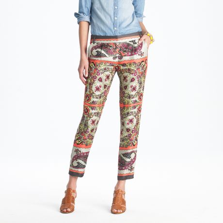 J.crew Café Capri in Kerchief Paisley in Multicolor (bright papaya) - Lyst