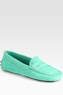 Tod's Suede Moccasin Loafers - Lyst