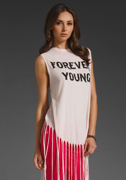 Wildfox Couture Forever Young Gypsy Tank in Pink (ghost pink) - Lyst
