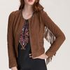 Winter Kate Sattar Fringe Sleeve Suede Jacket in Brown (cognac) - Lyst
