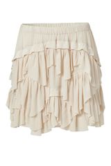 Antik Batik Nude Ruffle Silk Skirt