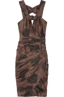 Burberry Prorsum Printed Silk and Cotton-blend Dress - Lyst