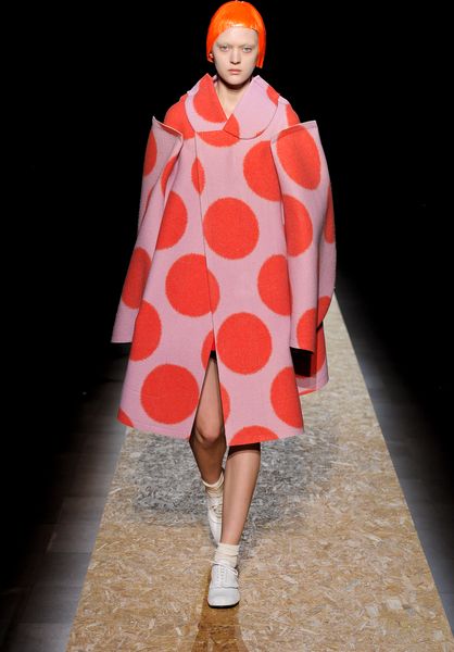 Comme Des Garçons Fall 2012 Felt CutOut Polka Dot Coat  in Pink - Lyst