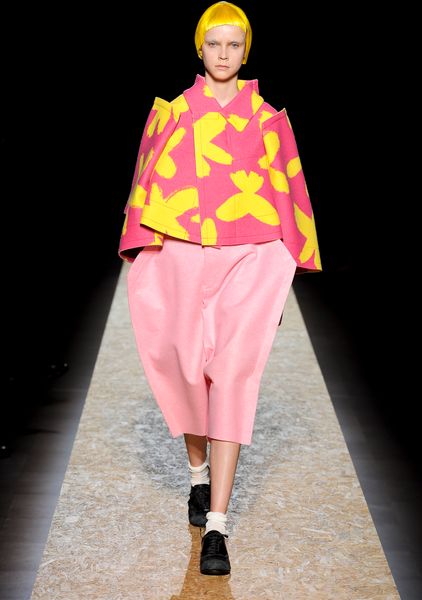 Comme Des Garçons Fall 2012 Felt CutOut Cropped Pants  in Pink - Lyst