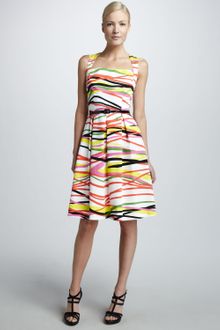 David Meister Stripe-print Sleeveless Dress - Lyst