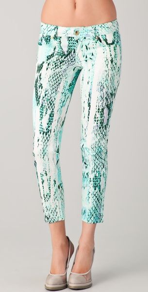 Just Cavalli Python Print Cropped Skinny Pants - Lyst