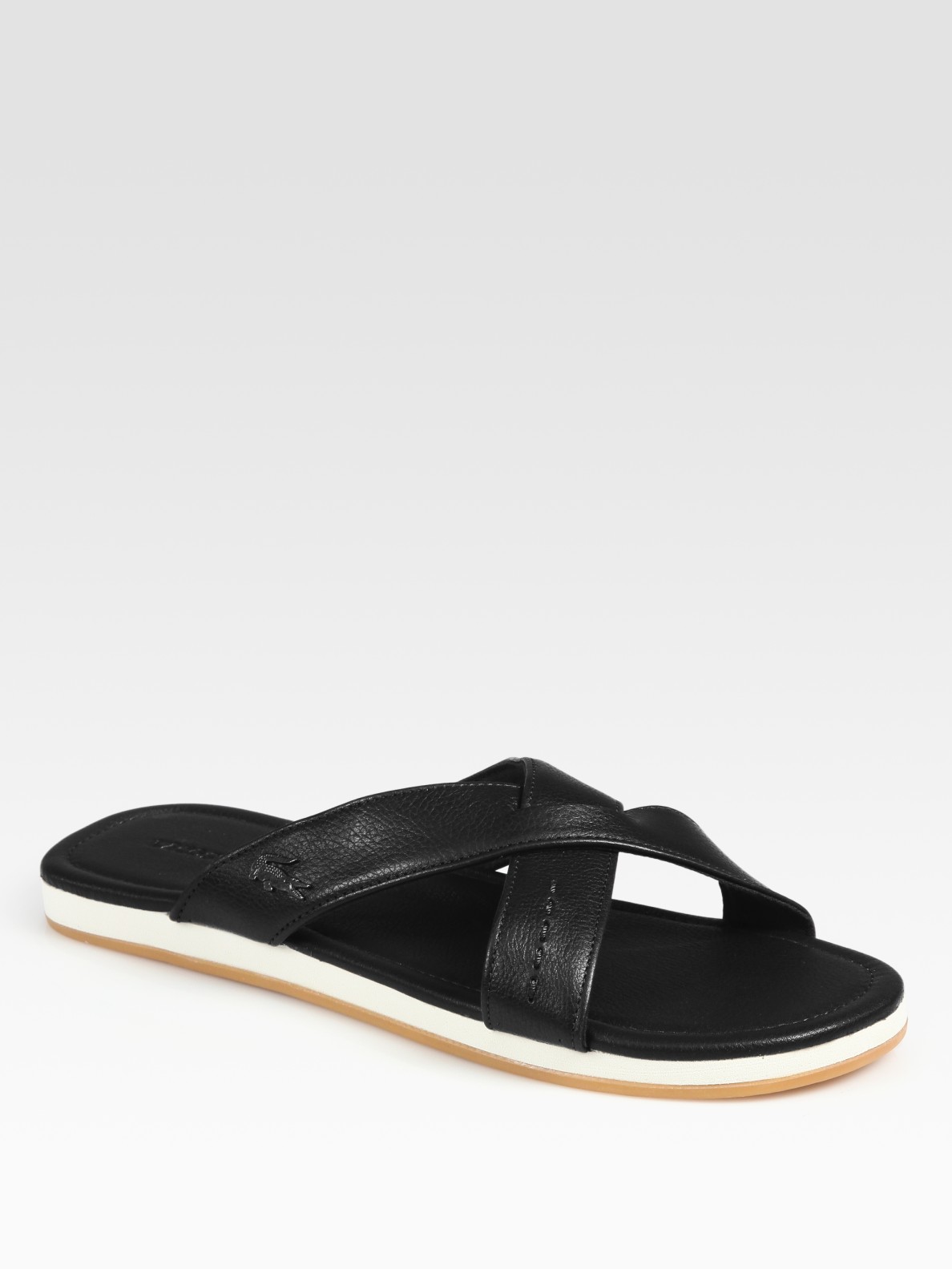 Lacoste Chaumont Leather Sandals in Black for Men | Lyst