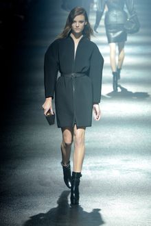 Lanvin Fall 2012 Round Shoulder Belted Coat - Lyst