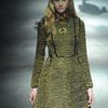Lanvin Fall 2012 Textured Dress with Flared Bottom in Gold - Lyst