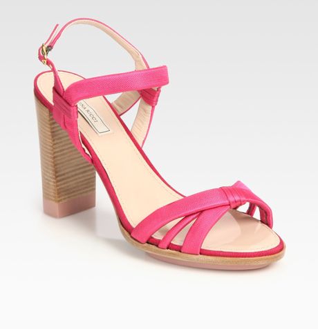 Nina Ricci Satin Slingback Sandals in Pink (brightpink) - Lyst