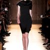 Roland Mouret Fall 2012 Short Sleeve Fitted Black Dress with Attached Oversized Fur Collar in Black - Lyst
