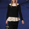 Sonia Rykiel Fall 2012 Long Sleeve Satin Peplum Top in Cream Peach in Pink - Lyst