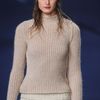 Sonia Rykiel Fall 2012 MidLength Knitted Skirt with Asymmetrical Panels  in Beige - Lyst