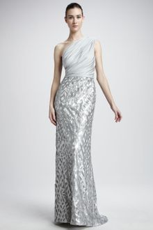 Tadashi Shoji One-shoulder Sequin Skirt Gown - Lyst