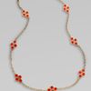Tory Burch Clover Necklace in Silver (habanero) - Lyst