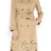 Valentino Embroidered Cottongabardine Trench Coat in Beige - Lyst