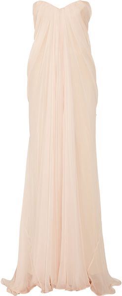 Alexander McQueen Draped Silk-chiffon Gown - Lyst