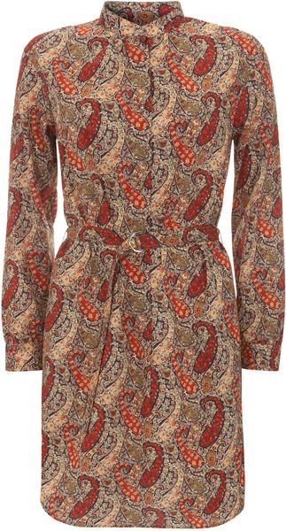 A.p.c. Red Paisley Liberty Print Shirt Dress in Red - Lyst