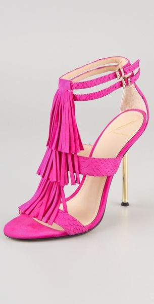  Luciana Suede Fringe Sandals 