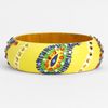 Cara Accessories Medium Painted Paisley Bangle in Yellow (yellow multi) - Lyst