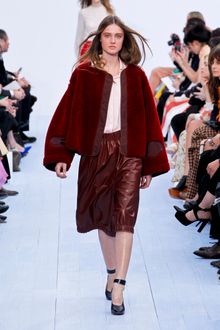 Chloé Fall 2012 Baggy Leather Midi Skirt  - Lyst