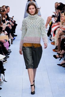 Chloé Fall 2012 Baggy Leather Midi Skirt - Lyst