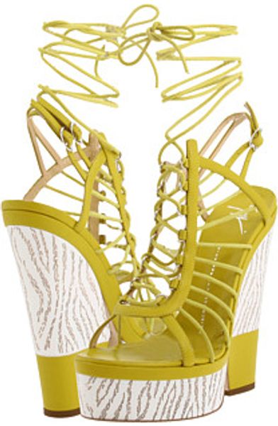Giuseppe Zanotti Ankle Wrap Sandal in Yellow (l) - Lyst
