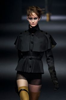 John Galliano Fall 2012 Belted Capelet Jacket - Lyst