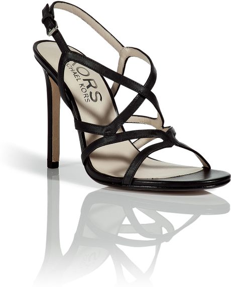 Kors By Michael Kors Black Albury Smooth Calf Leather Sandals in Black - Lyst