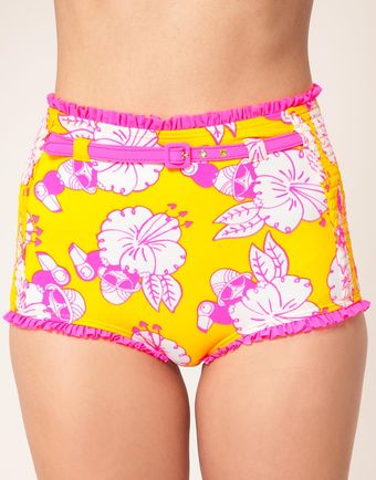  Miss Marc Floral High Waisted Bikini Bottom 