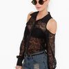 Nasty Gal Cutout Lace Blouse  Black in Black - Lyst