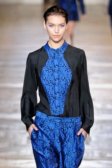 Stella McCartney Fall 2012 Black Shirt With Botanical Embroidery Panel - Lyst