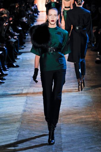 Yves Saint Laurent Fall 2012 Black Tailored Skinny Pants - Lyst