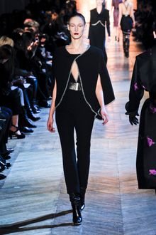 Yves Saint Laurent Fall 2012 Black Cape with Chain Stitching - Lyst