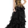 Alexander Mcqueen Embroidered SilkFaille and Organza Gown in Gold (black) - Lyst