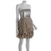Alice + Olivia Taupe Silk Sequin Bust Mei Tiered Strapless Dress in Brown (taupe) - Lyst